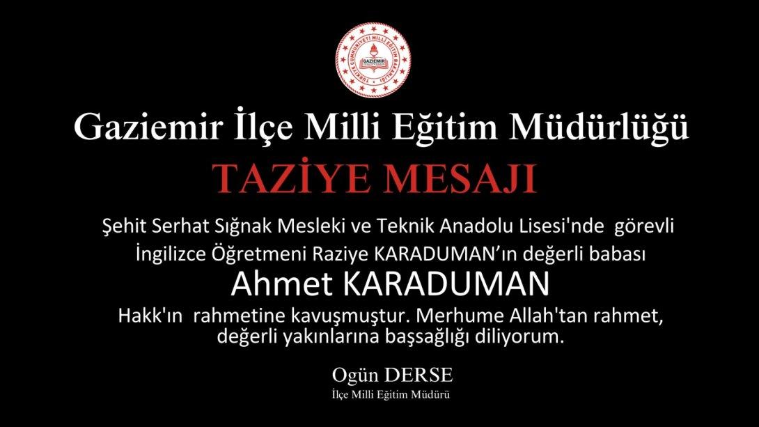 TAZİYE MESAJI