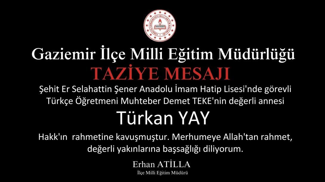 TAZİYE MESAJI